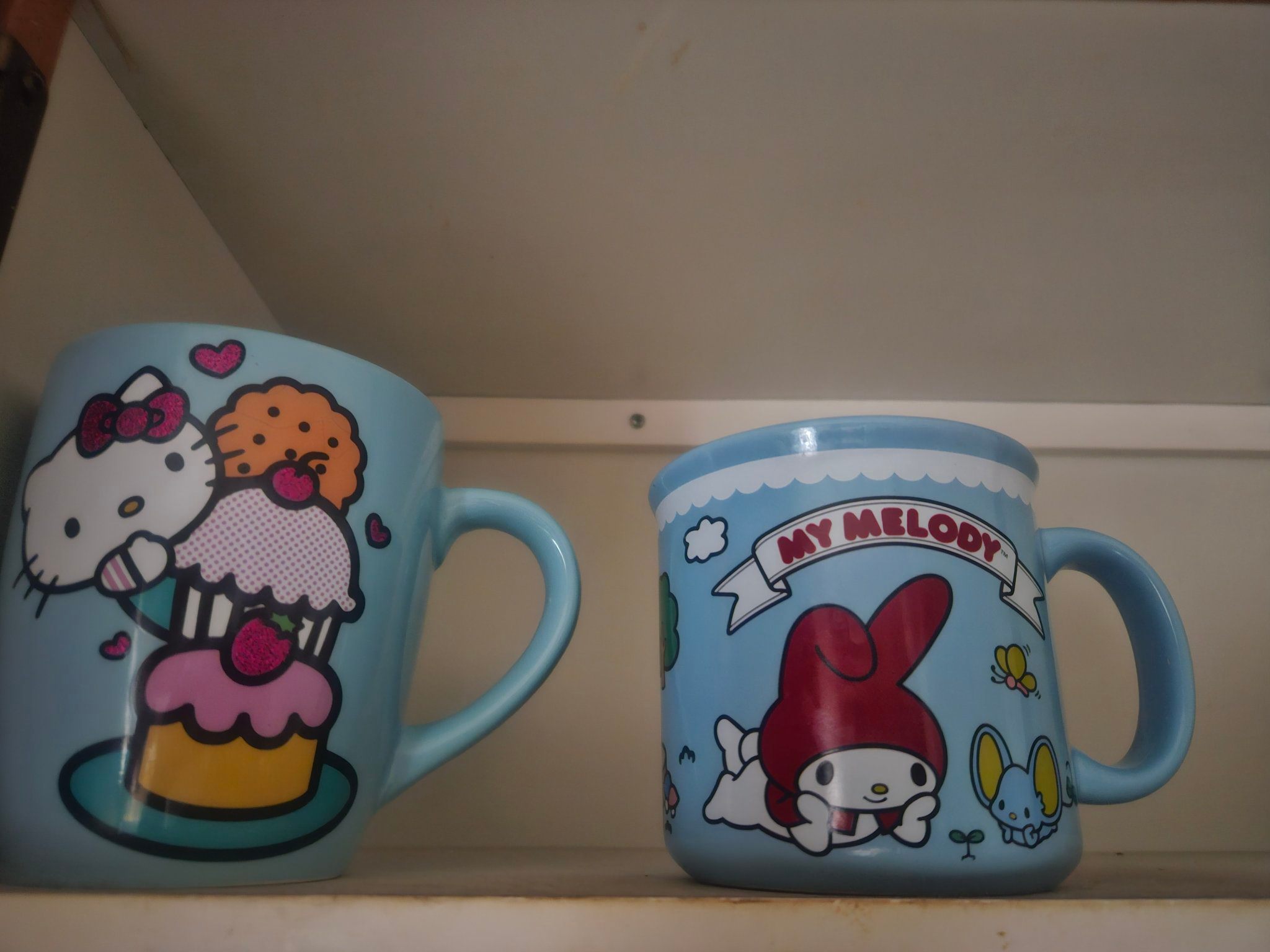 Hello Kitty & My Melody Mugs - Light Blue Set of 2