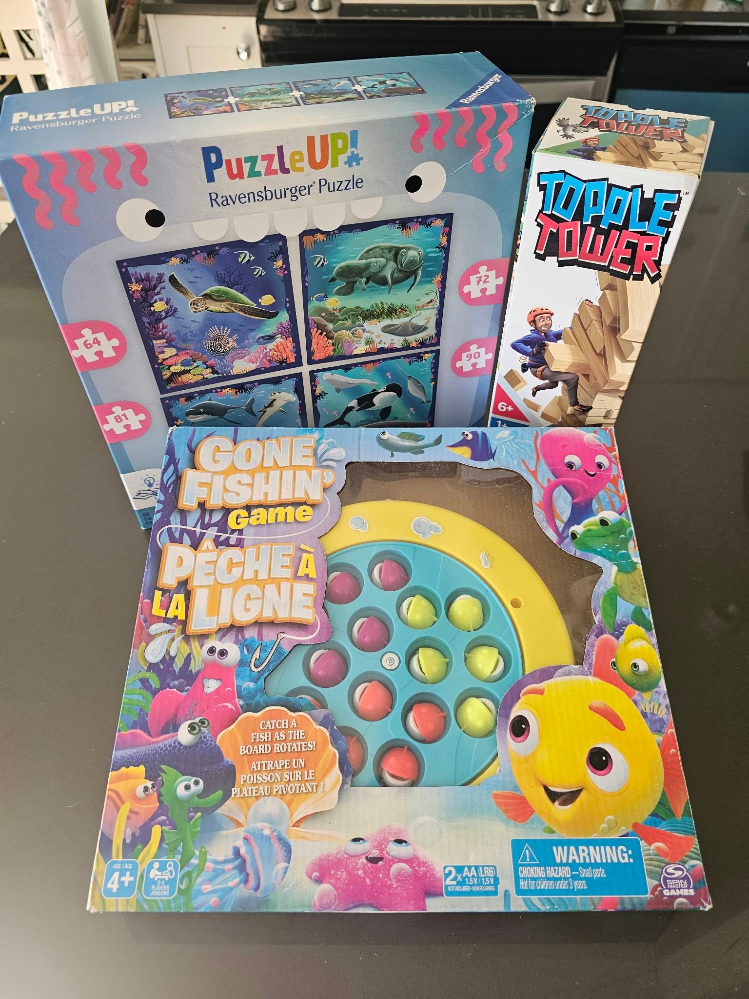 Children Toys - Ravensburger Puzzle, Topple Tower, & Gone Fishin - photo 4