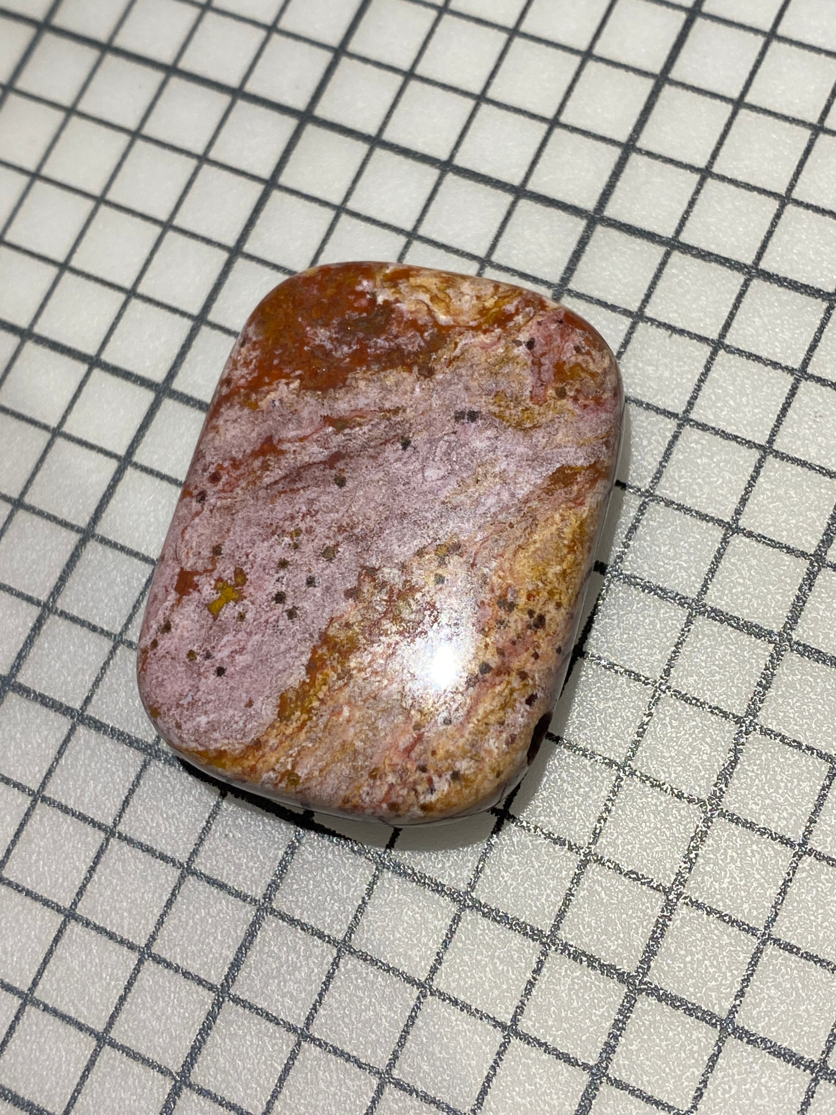 Purple Brown Ocean Jasper Pendant, Large Rectangular Gemstone - photo 5