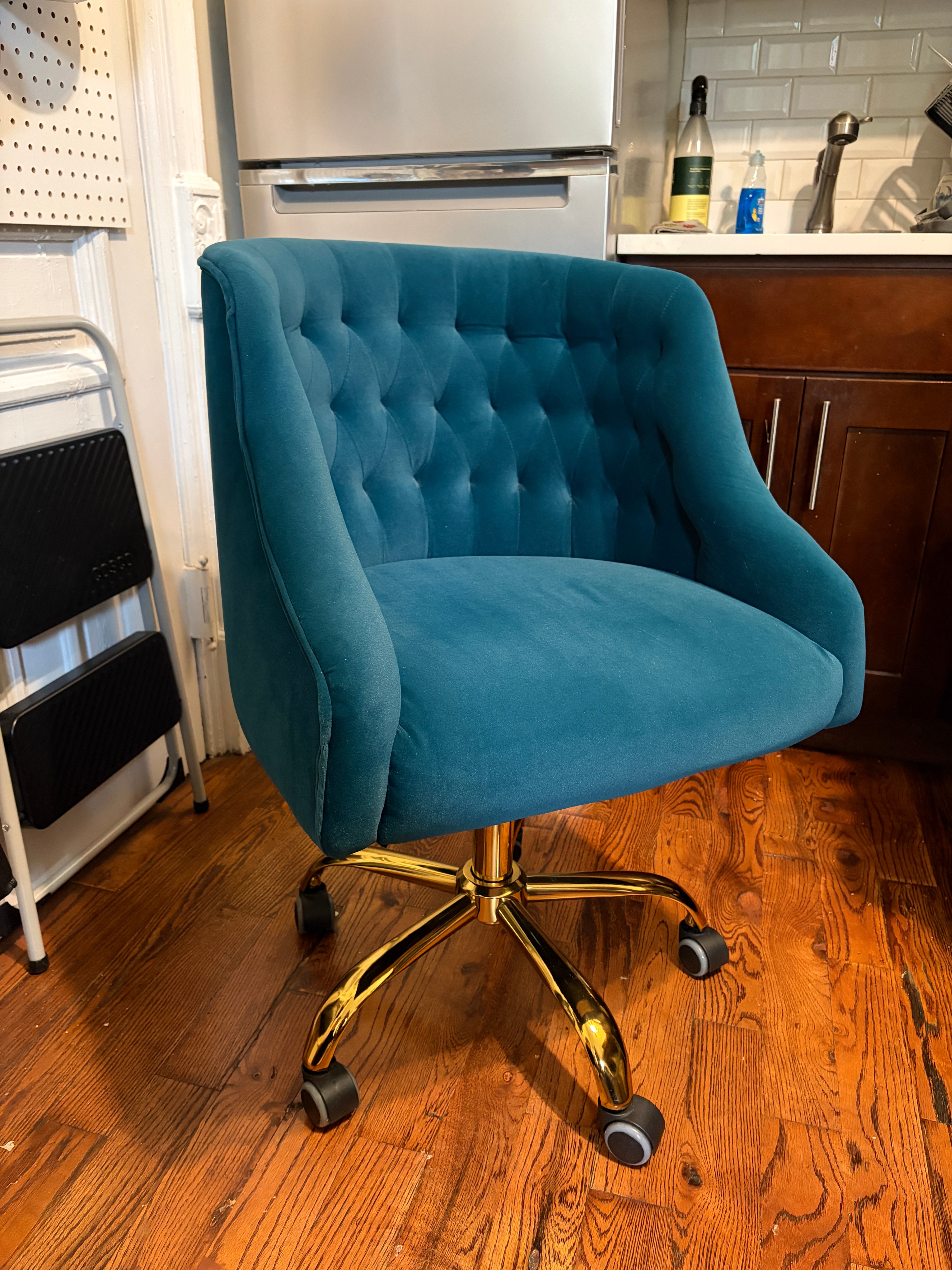 Turquoise Velvet Desk Chair