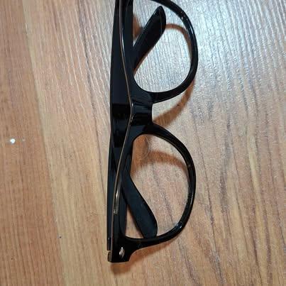 pair of classic black-framed full-rim eyeglasse