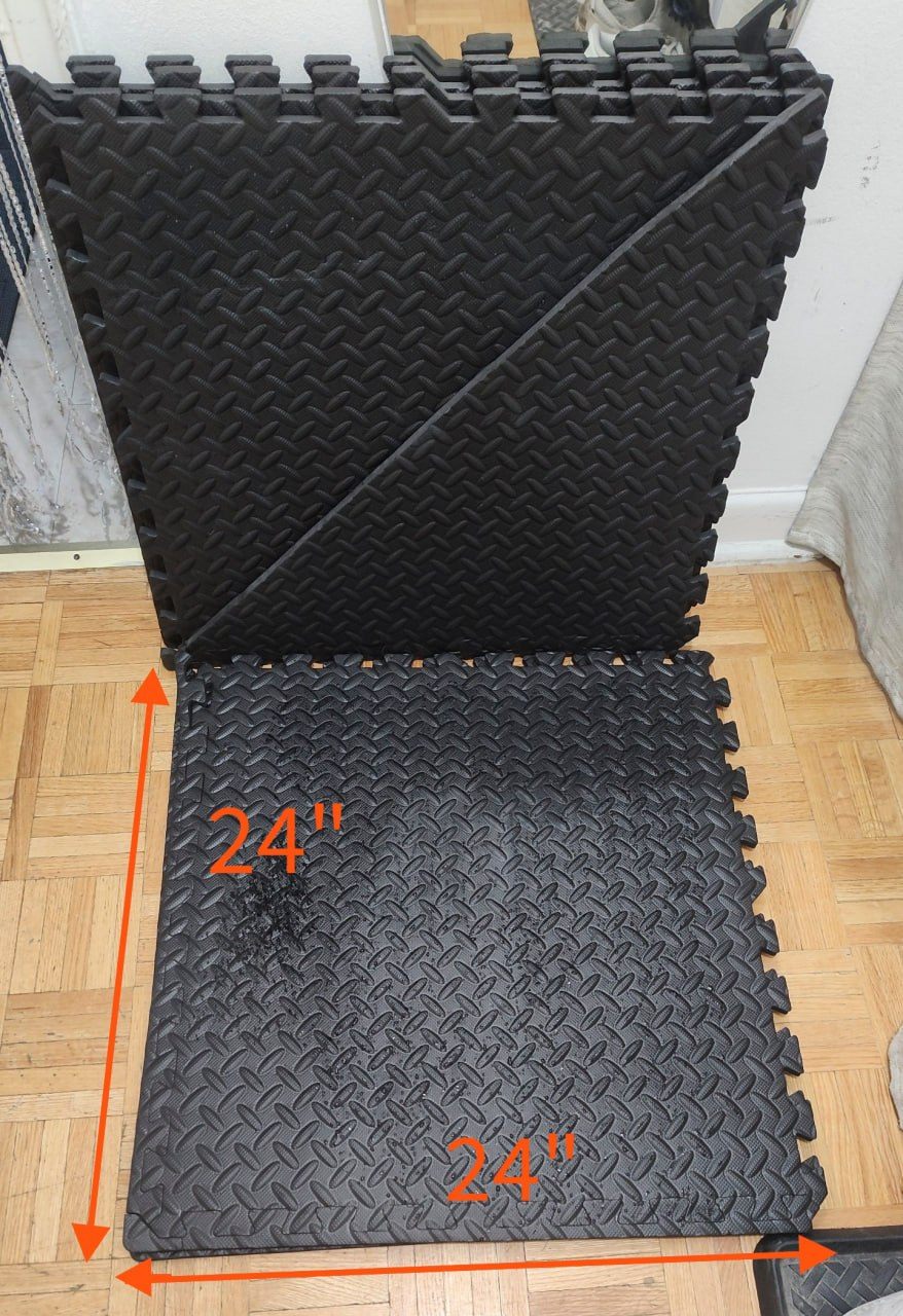 Interlocking Foam Gym Mats, 5 Square Tiles & 1 Diagonal - photo 2