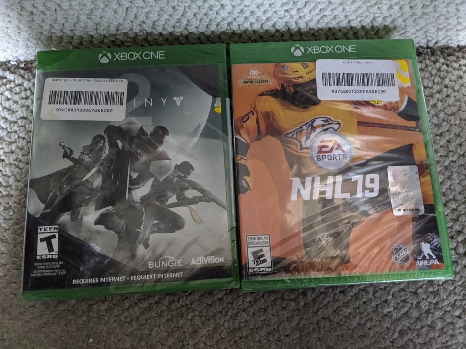 2 xbox one games, Destiny 2 and NHL 19, brand new in sealed, $10