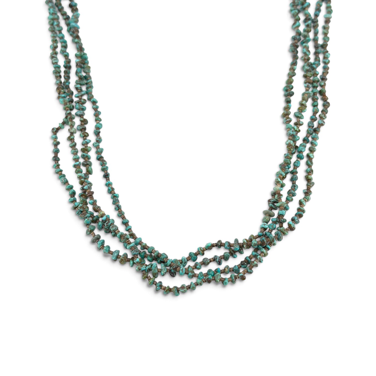 Old Navajo Turquoise Heishi shell bead necklace - photo 4