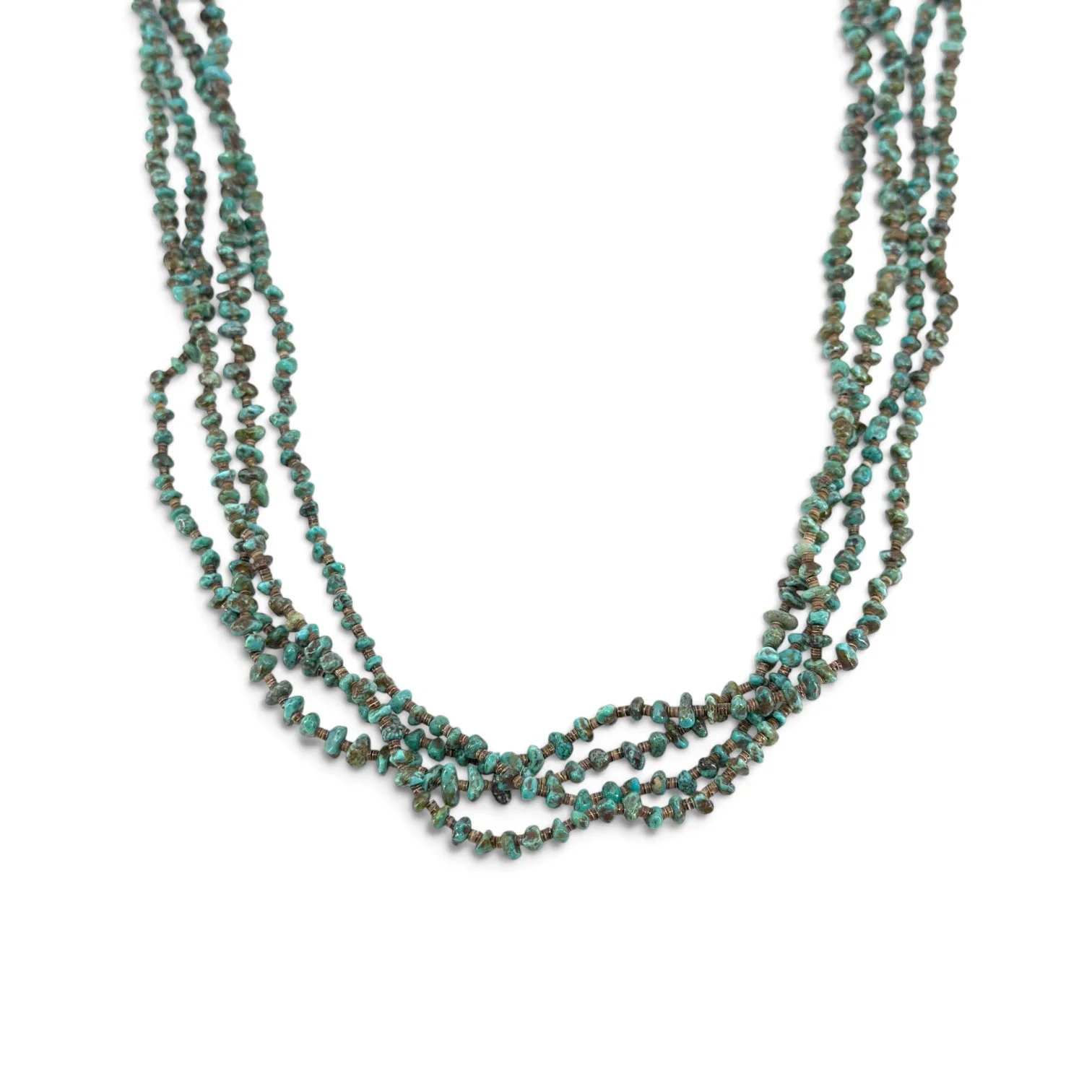 Old Navajo Turquoise Heishi shell bead necklace - photo 4