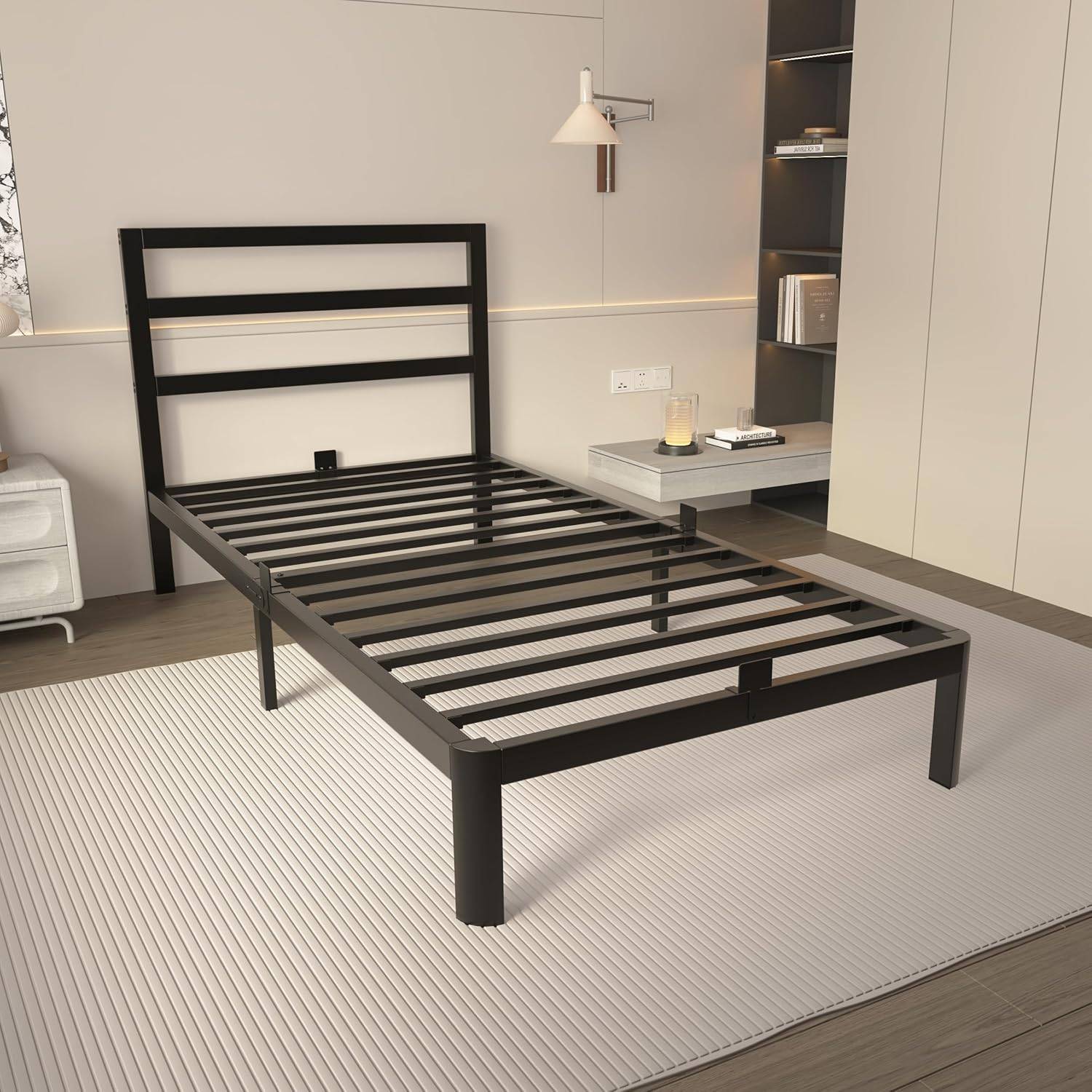 ZTH Twin Bed Frame with Headboard