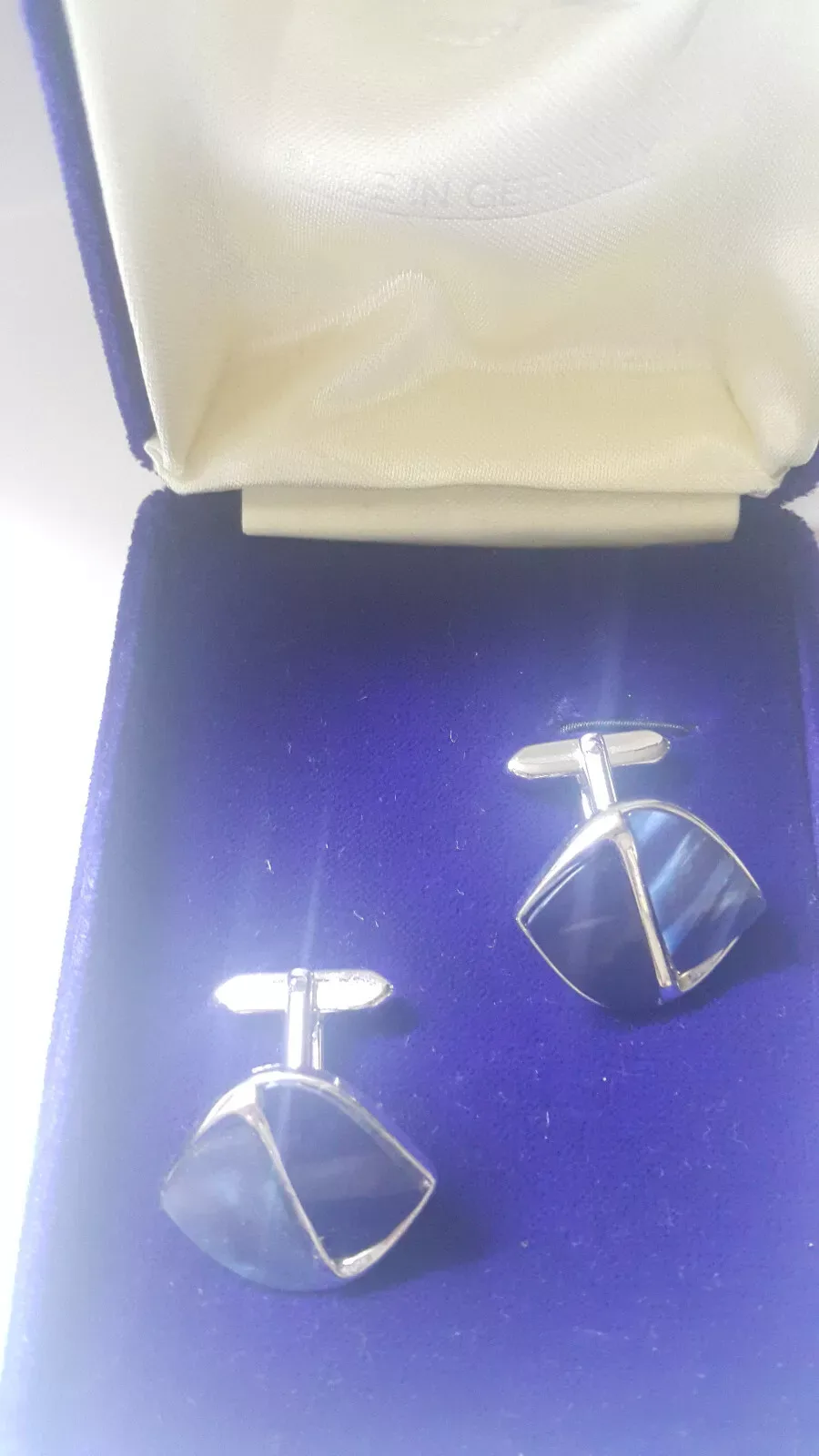 Vintage Cufflinks Lapis &Sliver tone (Made in Germany)70's &80's - photo 4