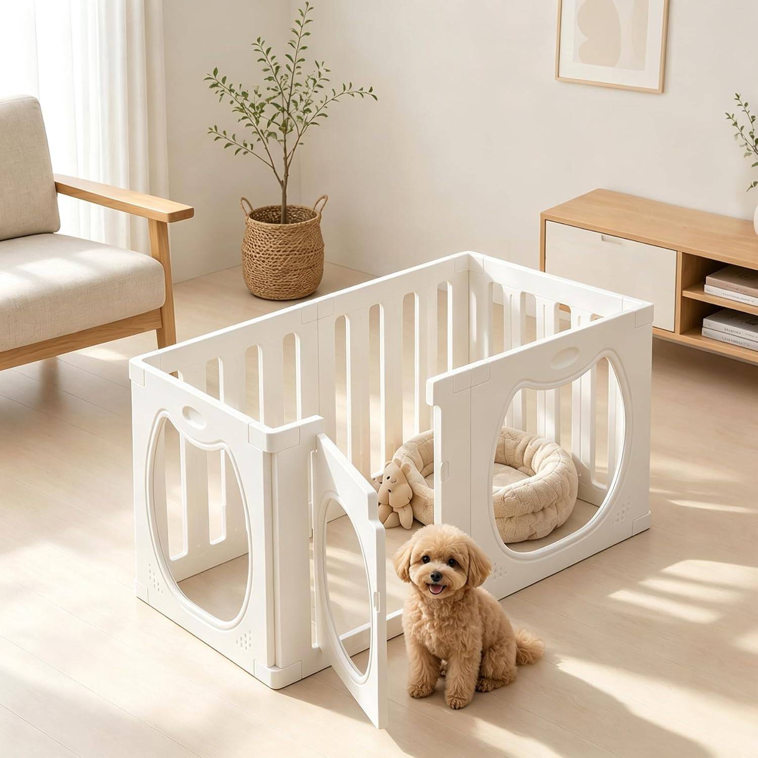 Pet Clear Acrylic Dog Playpen, 24" H, 6 Planes - photo 2