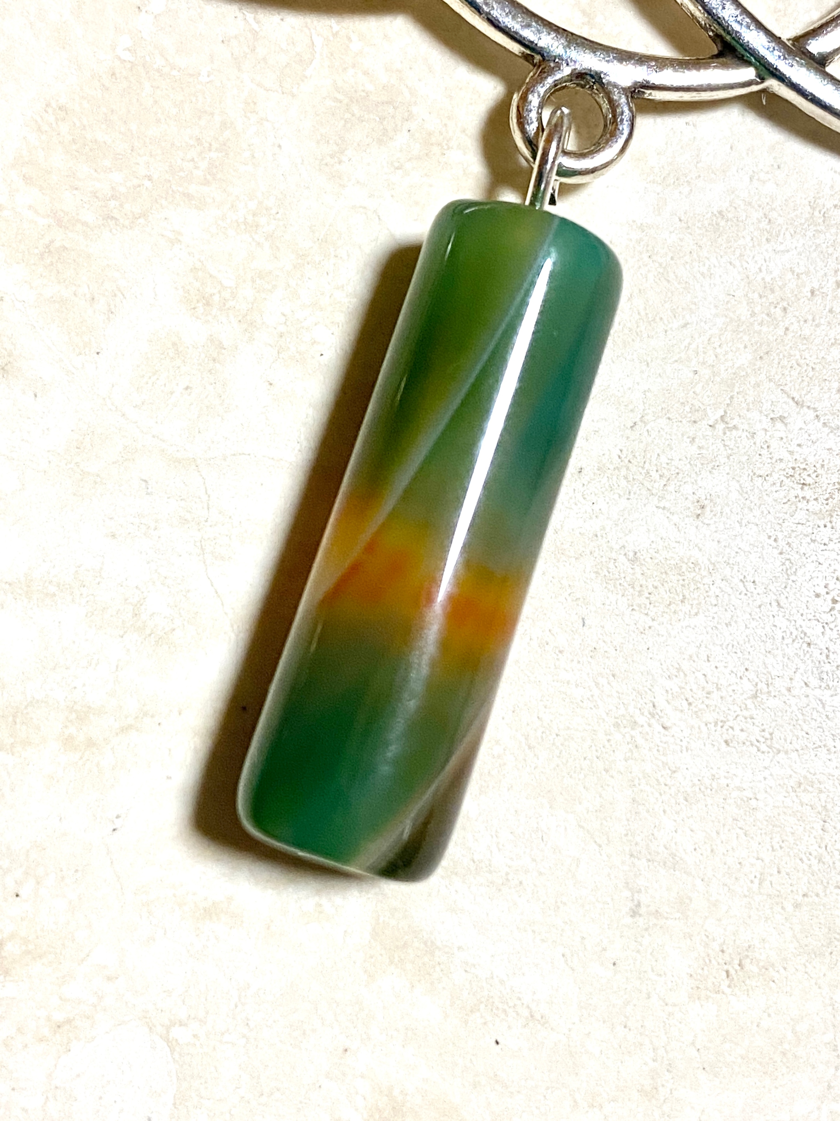 Multi-colored Dyed Agate Celtic Trinity Earrings, 925 Hooks - photo 5