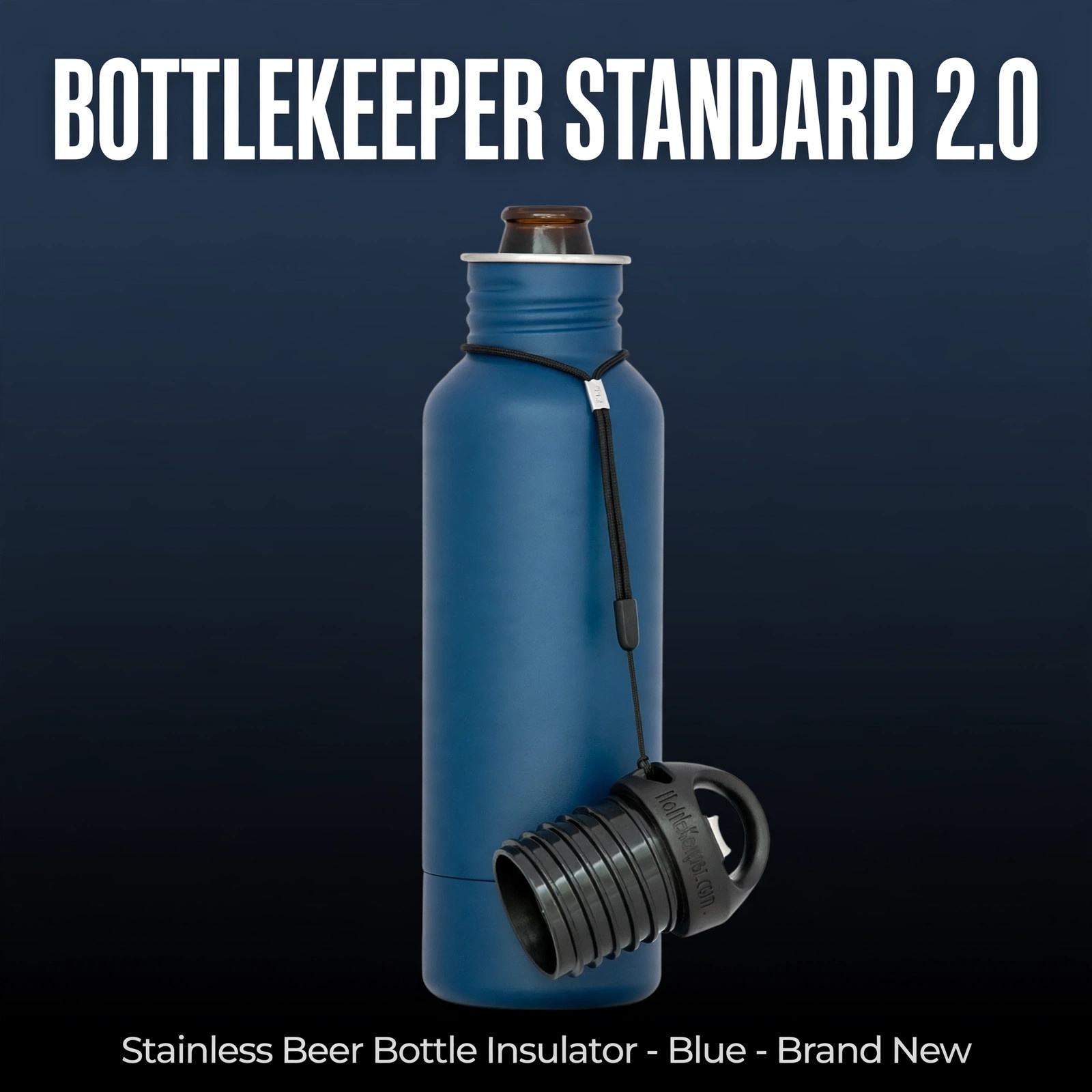 BottleKeeper Standard 2.0 Beer Bottle Insulator - Blue