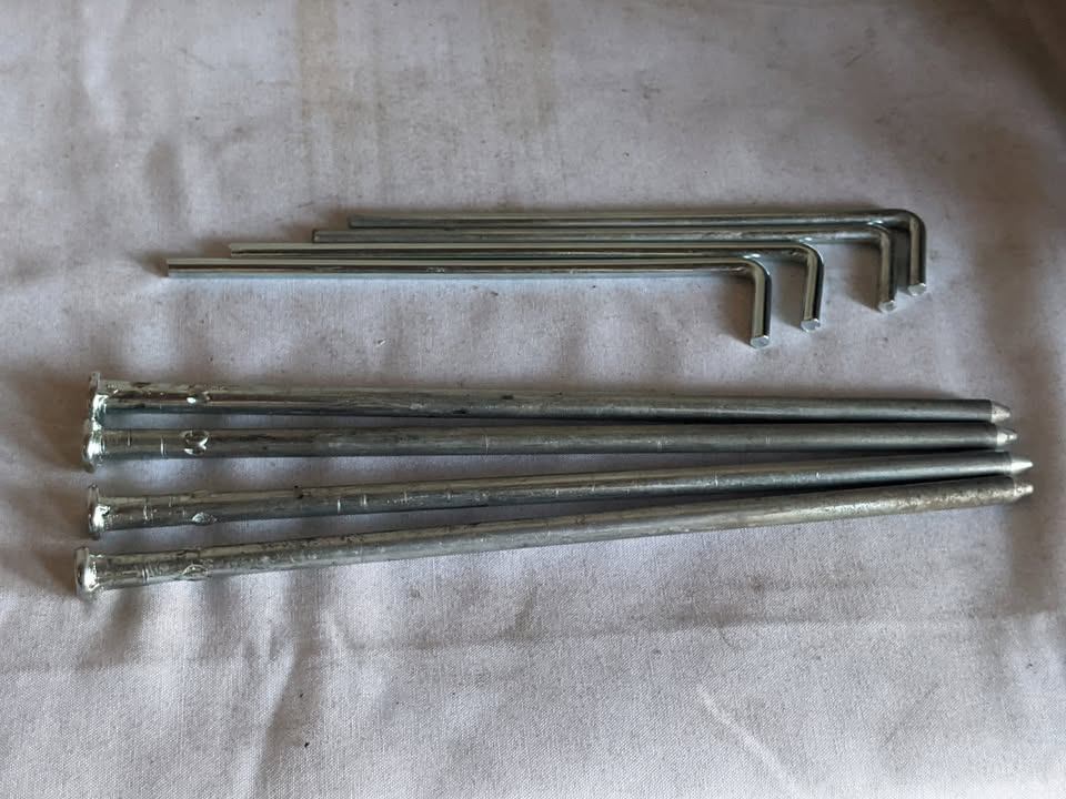 canopy or camping tent pegs, $1 each, $10 for 12 pieces