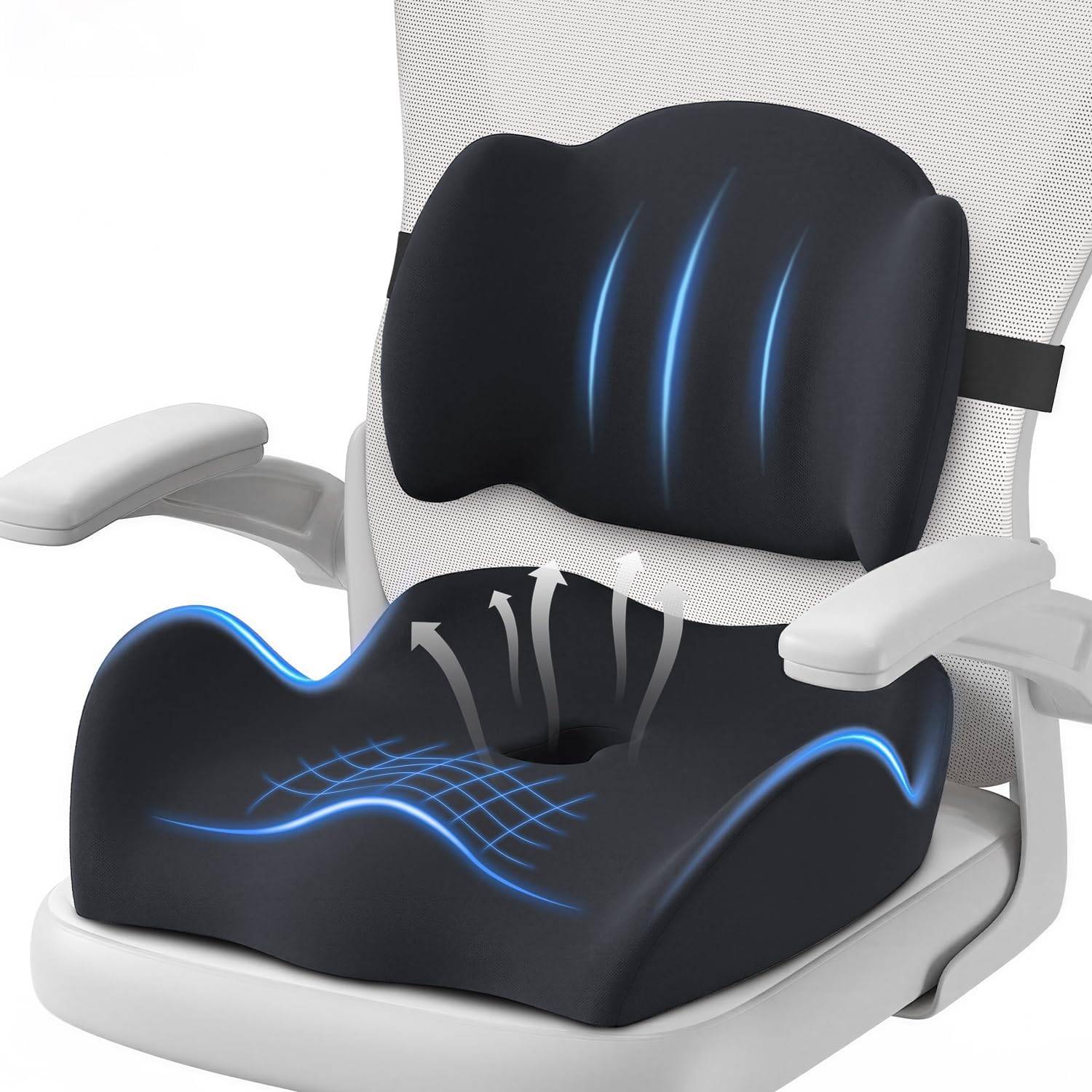X Large Office Chair Cushion with Lumbar Support Pillow - photo 2