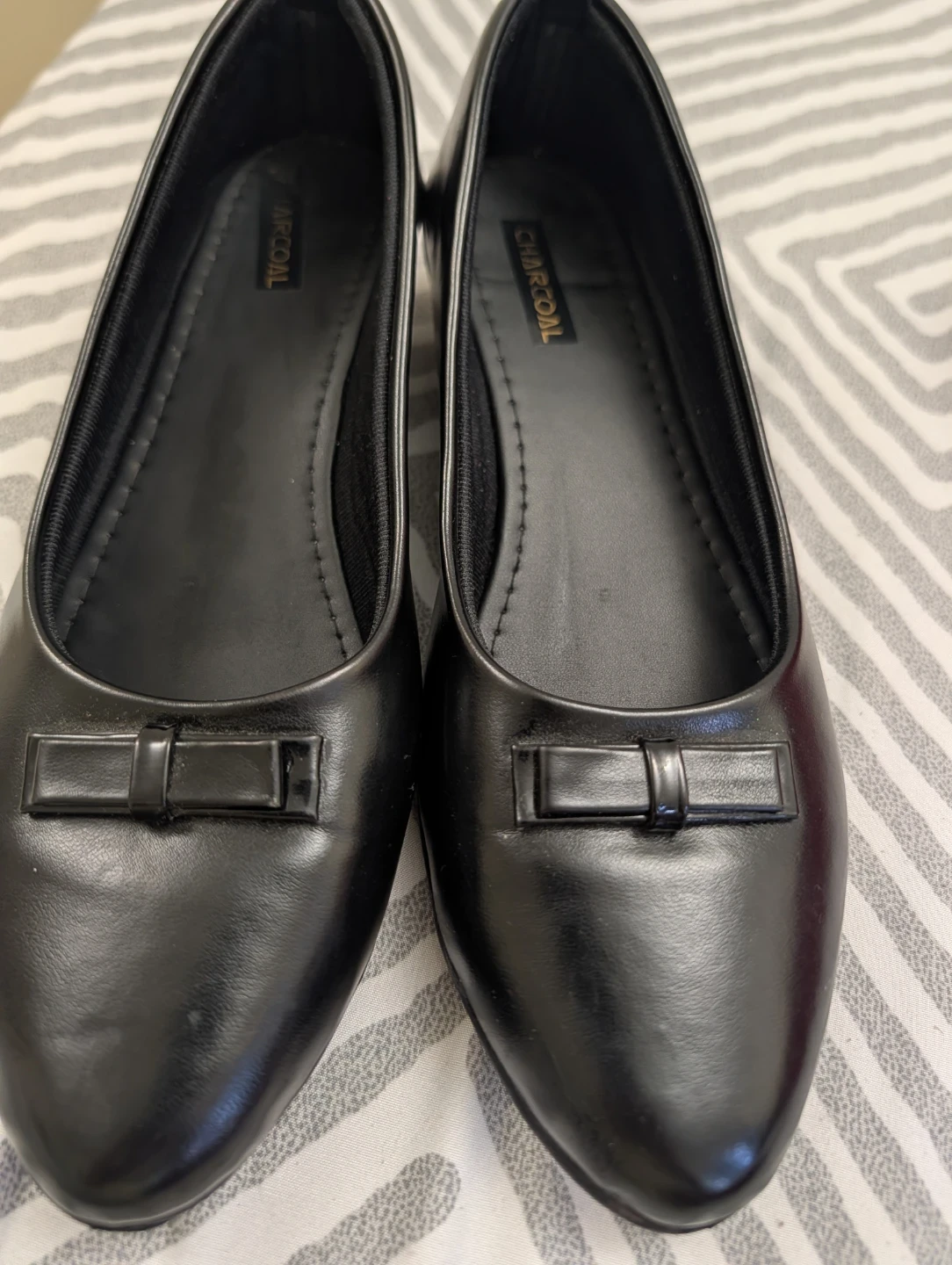 Charcoal Black Bow Wedges - photo 4
