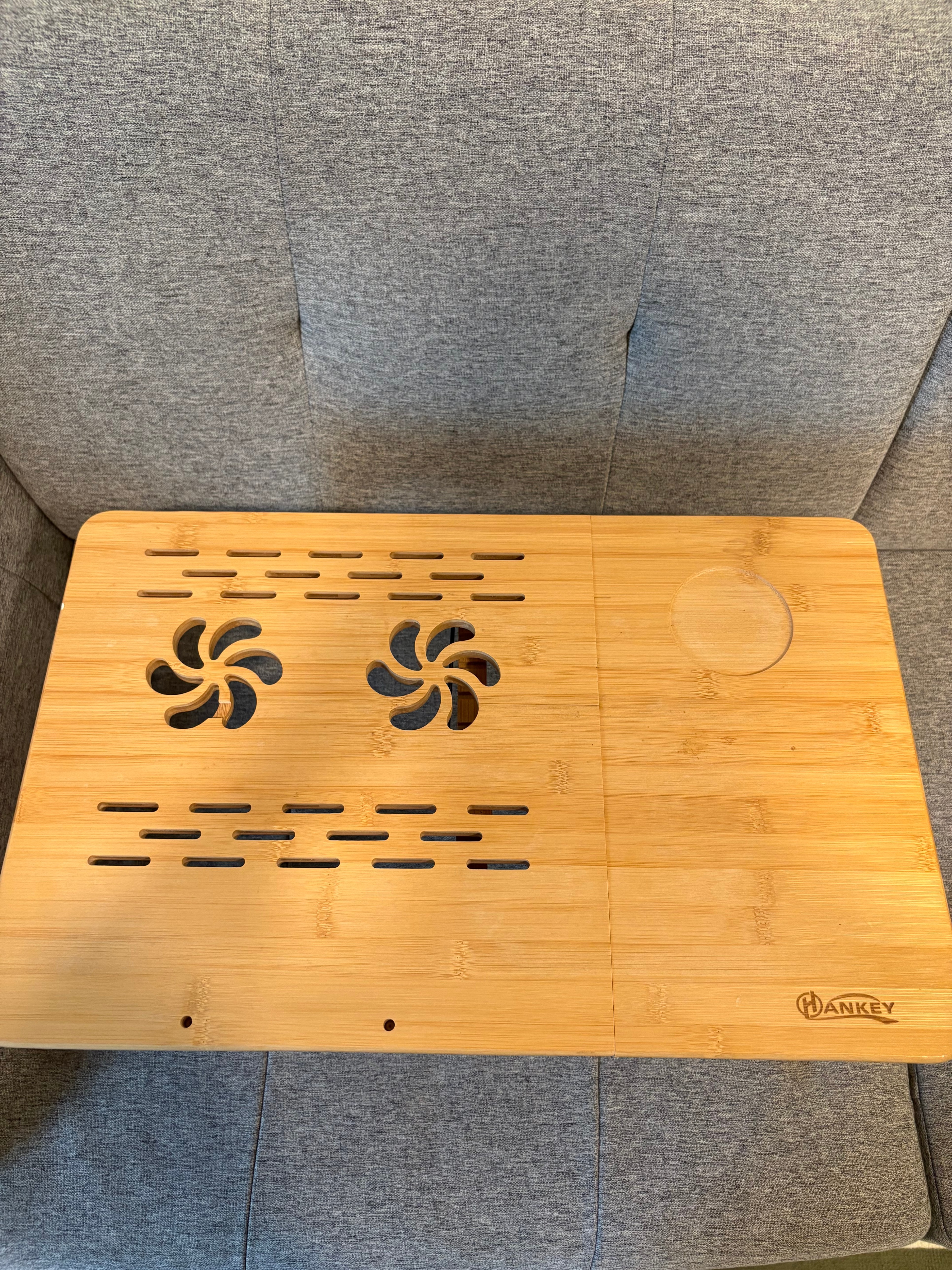 Foldable Bamboo Laptop Lap Desk / Bed Tray - photo 2