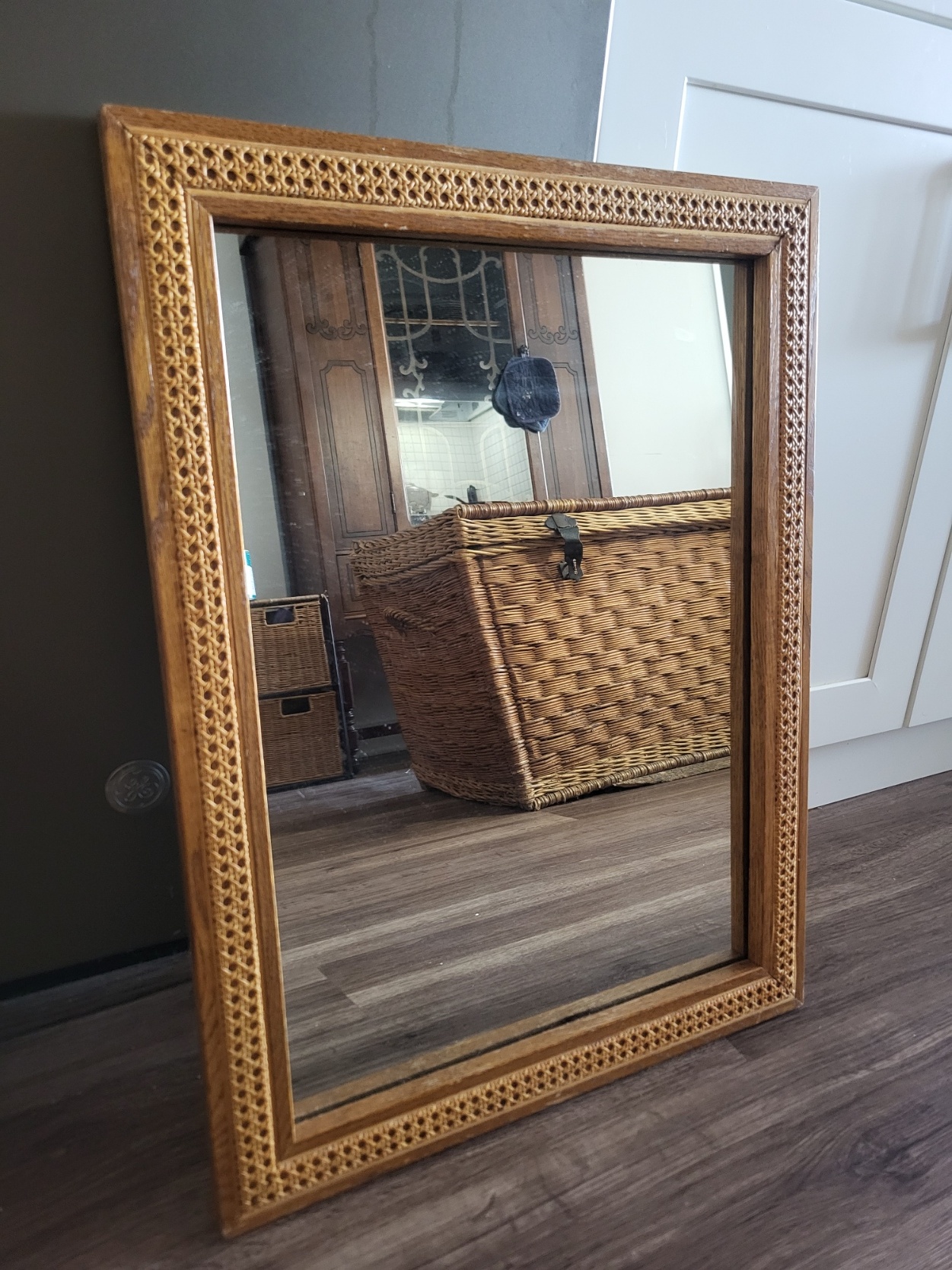 Natural cane/wicker mirror