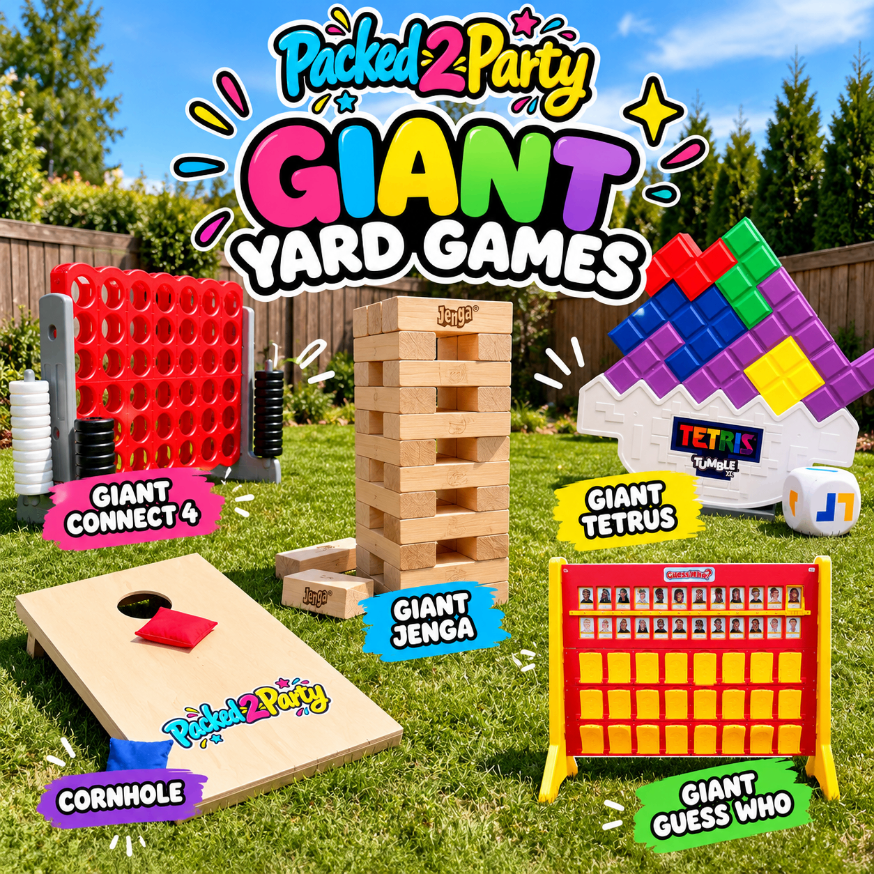 GIANT Yard Games for Rent | Connect 4, Jenga, Tetris & More!
