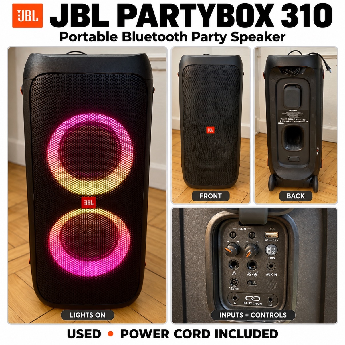 JBL PartyBox 310 Portable Bluetooth Party Speaker