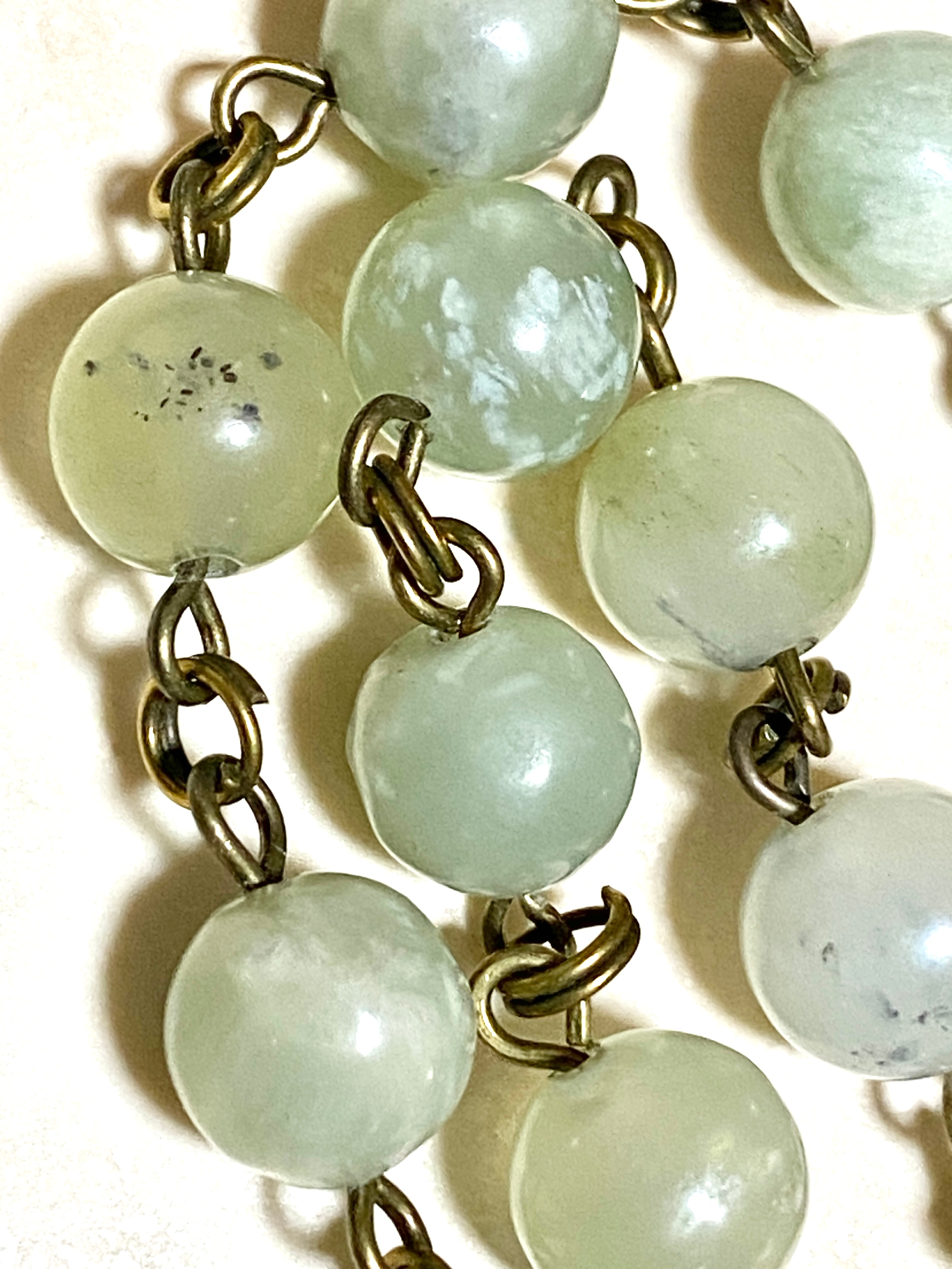 Mint Green Serpentine Short Necklace, Bronze Layering Necklace - photo 5