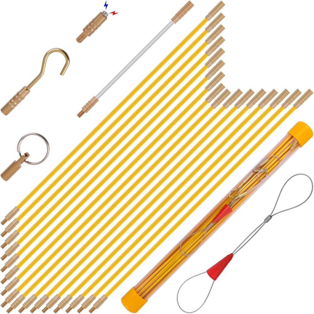 22FT Fiberglass Wire Running Kit – 16 Rods + Accessories