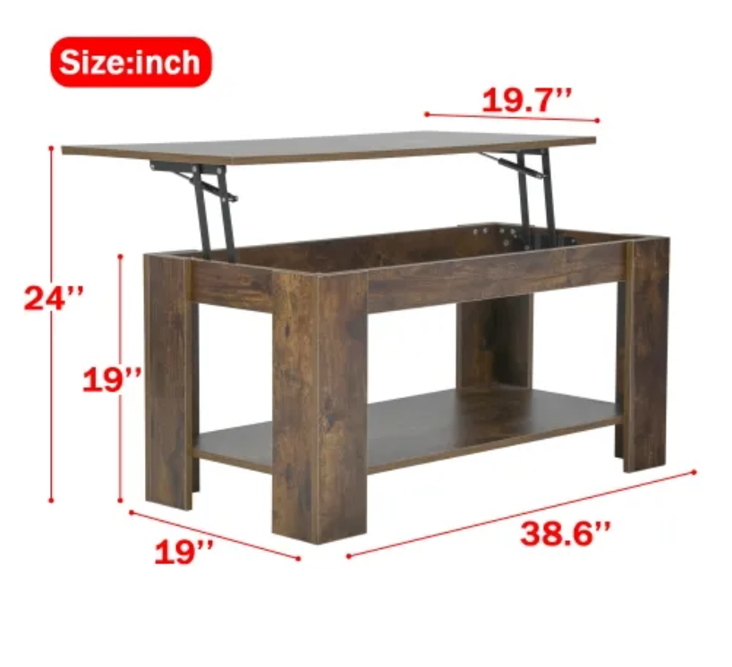 Lift Top Coffee Table - Brand New $94-$112 ☕