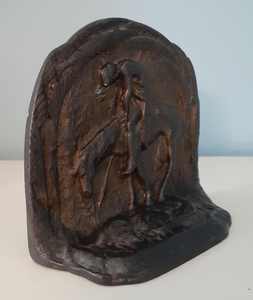Antique aged Bronze James Earle Fraser End of the Trail Bookend - photo 4