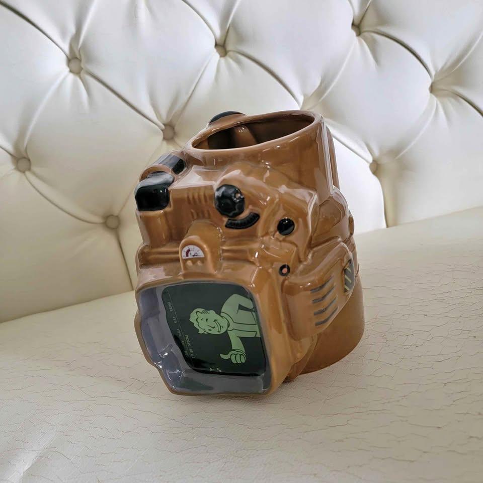 Fallout Pip Boy 3D Ceramic Mug in its branded RobCo Industries