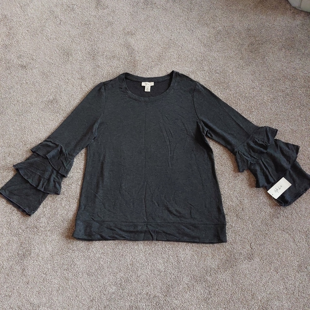 Style & Co. Dark Gray Long Sleeve Top Size M NWT Stretchy