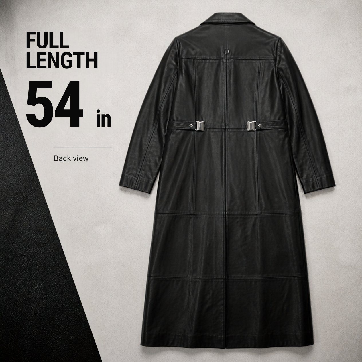 JKT-012 — Women's leather long coat — brand new, size XL - photo 2