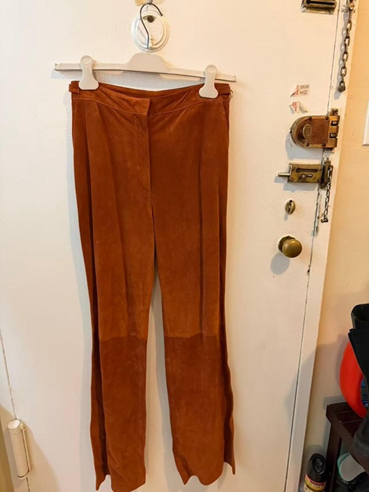 Gabriela Hearst Brown Suede Straight Leg Pants - Size M