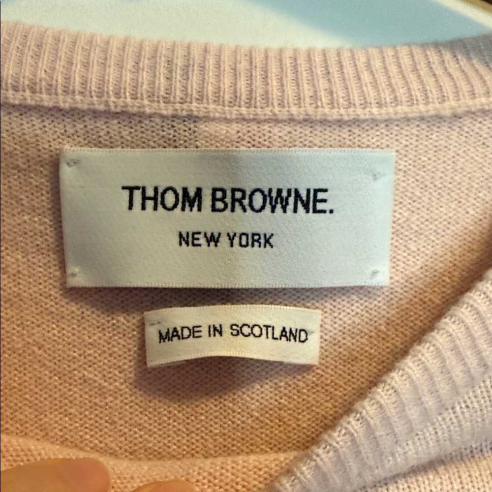 Thom Browne Light Pink Cashmere Sweater - photo 2