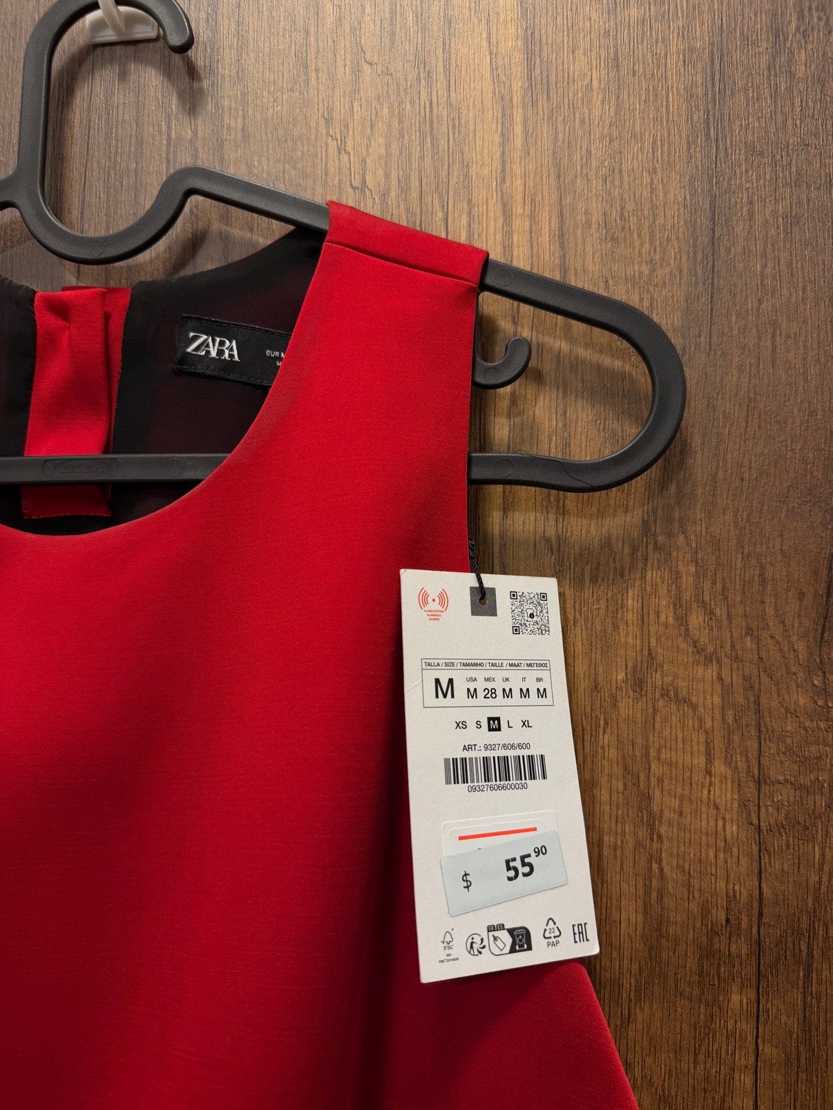 Zara Red Bubble-Hem Top, Size M — NEW WITH TAGS - photo 2
