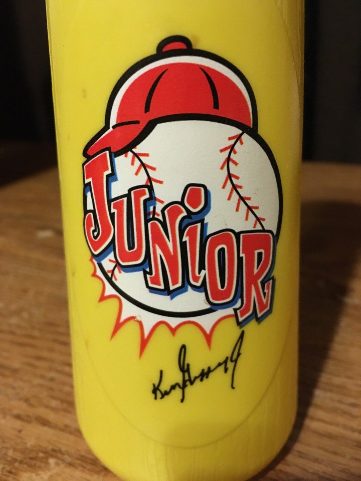 KEN GRIFFEY JR JUNIOR WATER BOTTLE BAT MLBPA MSA 8.5 YELLOW RED - photo 3