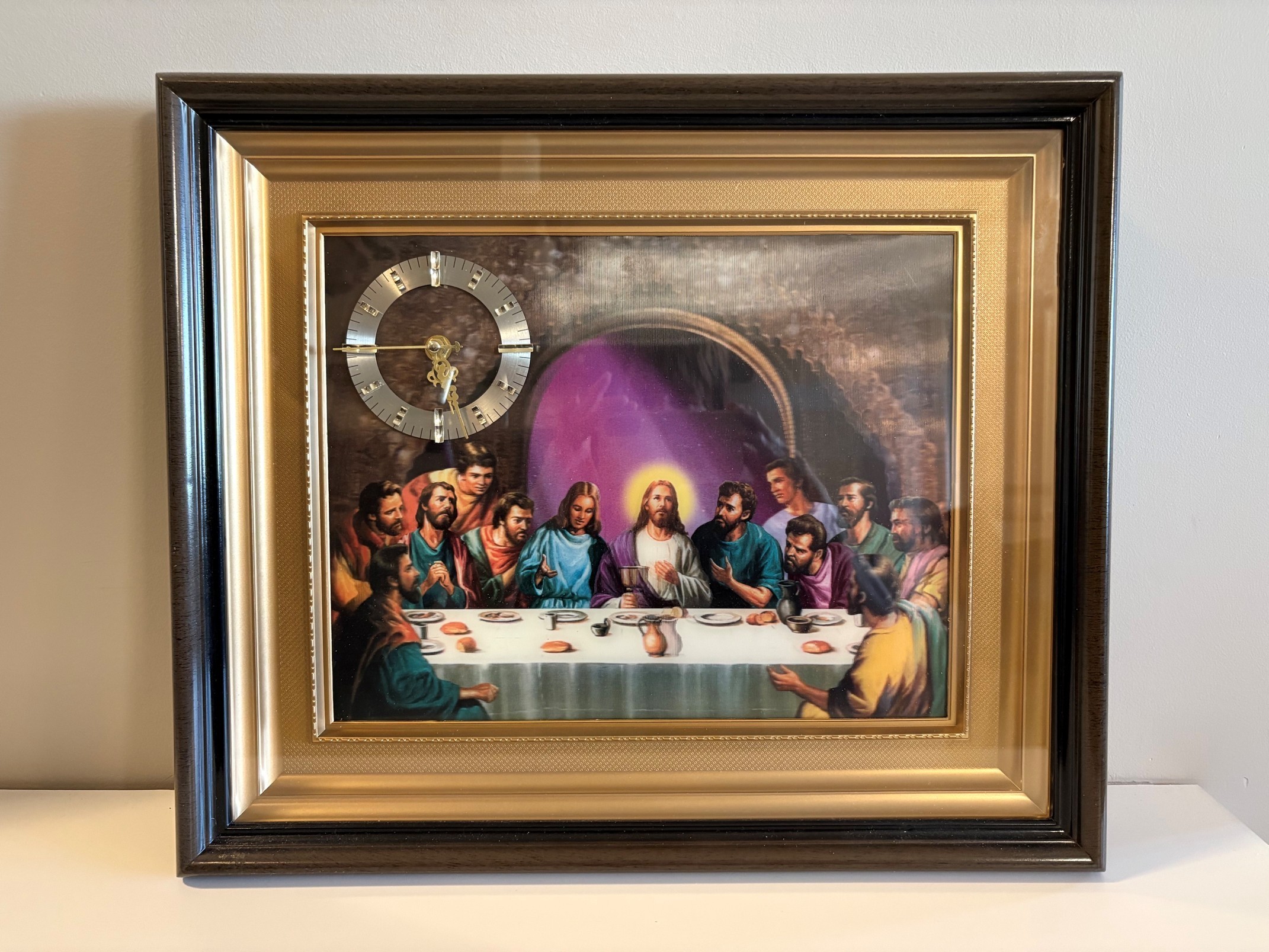 THE LAST SUPPER PRINT WITH CLOCK