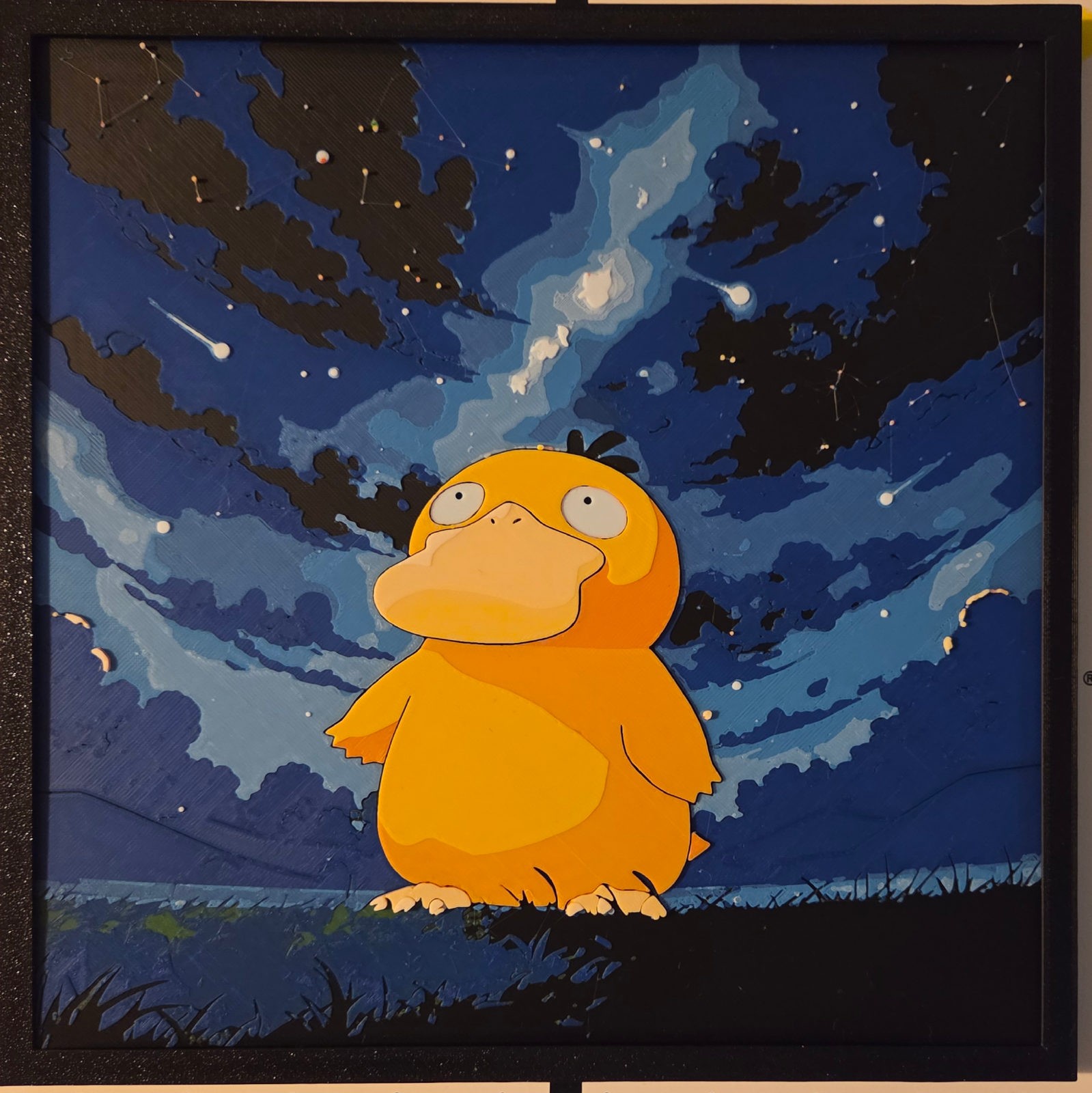 Psyduck Textured Art Piece (25x25cm)