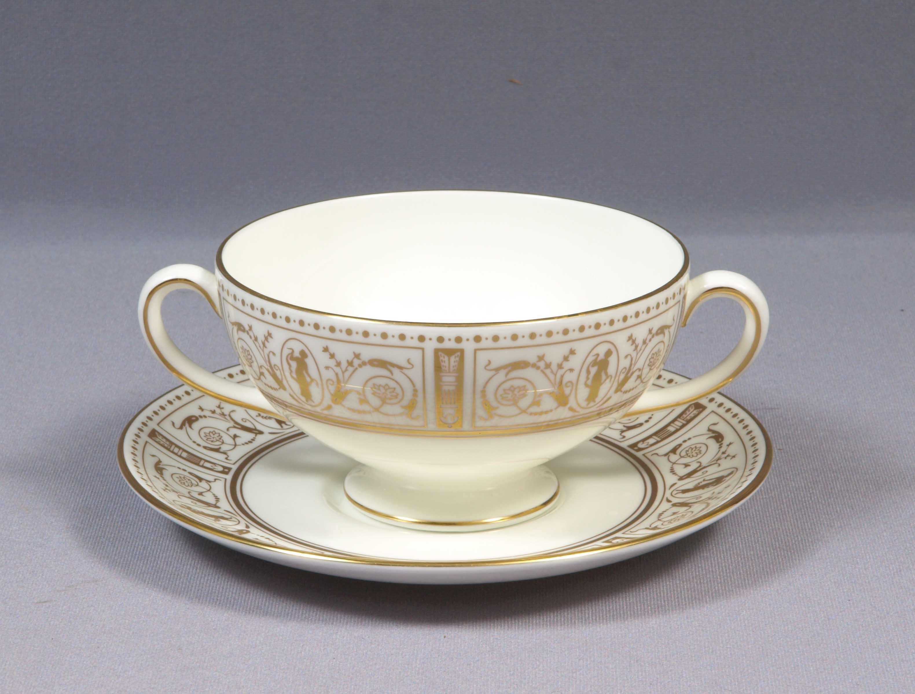 Wedgwood GOLD GRECIAN Salad Bread Plate Bowl England Dinner SET - photo 3