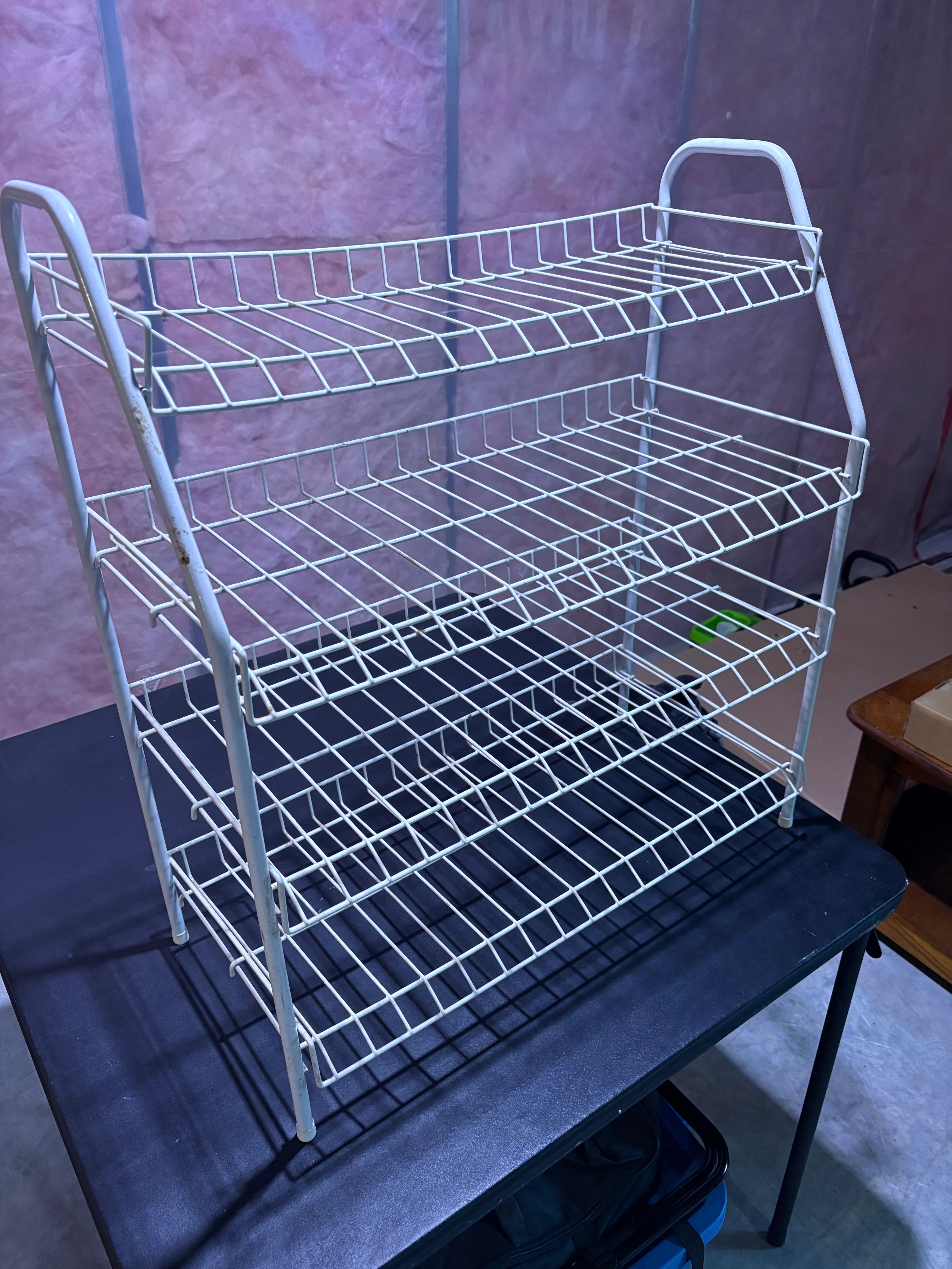 White 4-Tier Metal Wire Storage Rack for Shoes or Other
