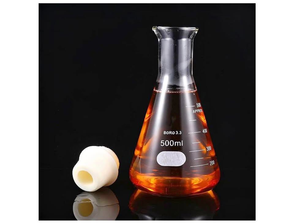 Lab Glass Flasks Set of 6 with Corks (New)