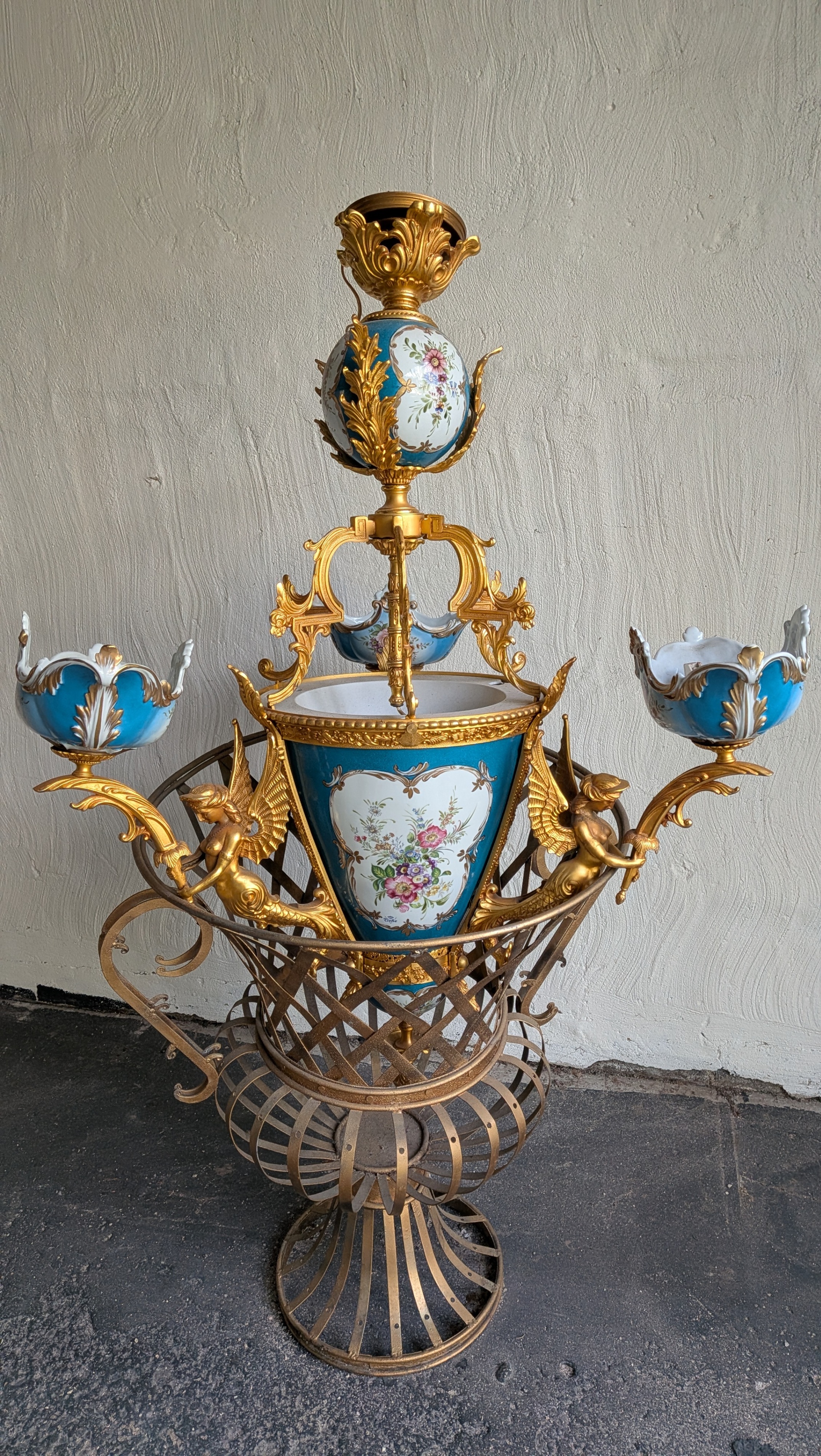 Ornate French Style Porcelain Chandelier/Light Fixture–$450 OBO - photo 3