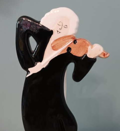 Vintage 80s The Toscany Collection Ceramic Violinist Bud Vase