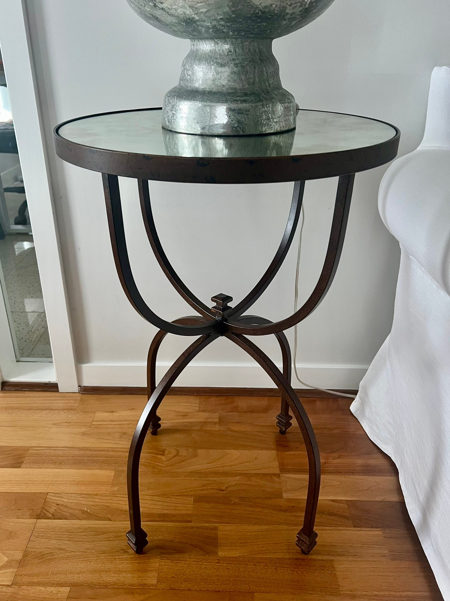 Pottery Barn Iron & Glass Side Tables – Set of 2 - photo 4