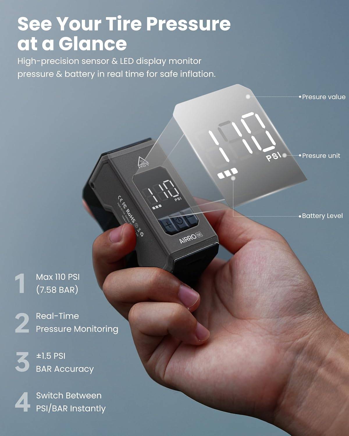 Mini Electric Bike Tire Inflator - photo 5