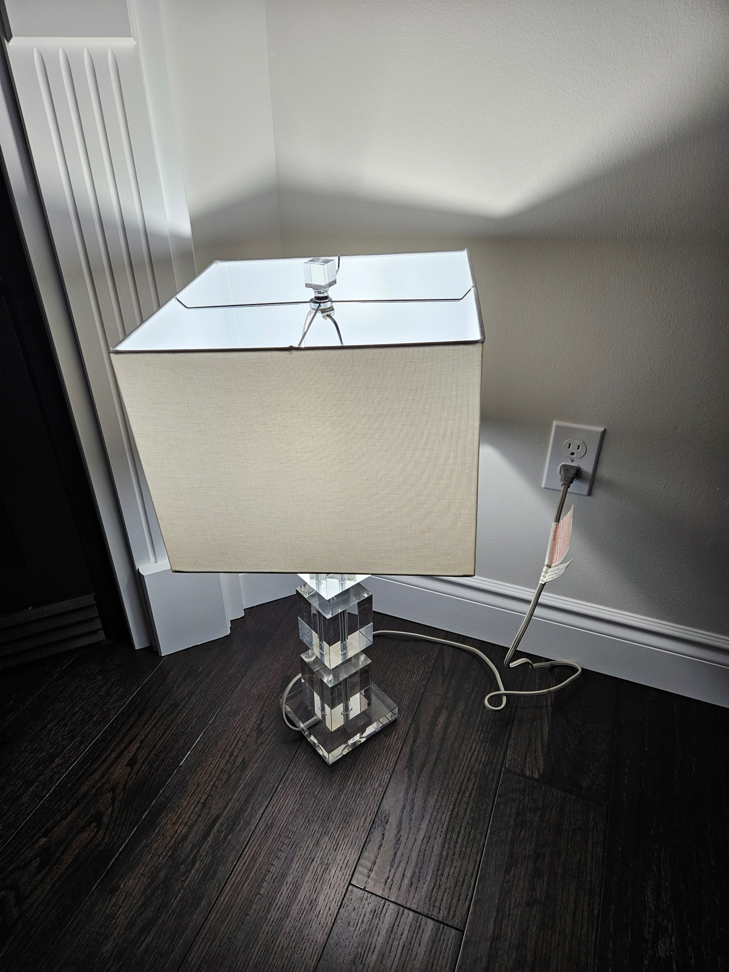 Elegant Modern Crystal Table Lamp with White Shade