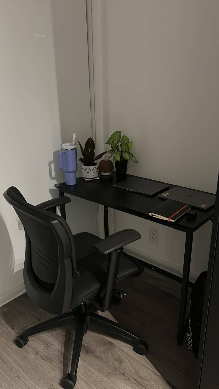 Black Study Desk and Ergonomic Office Chair – Urgent Sale
