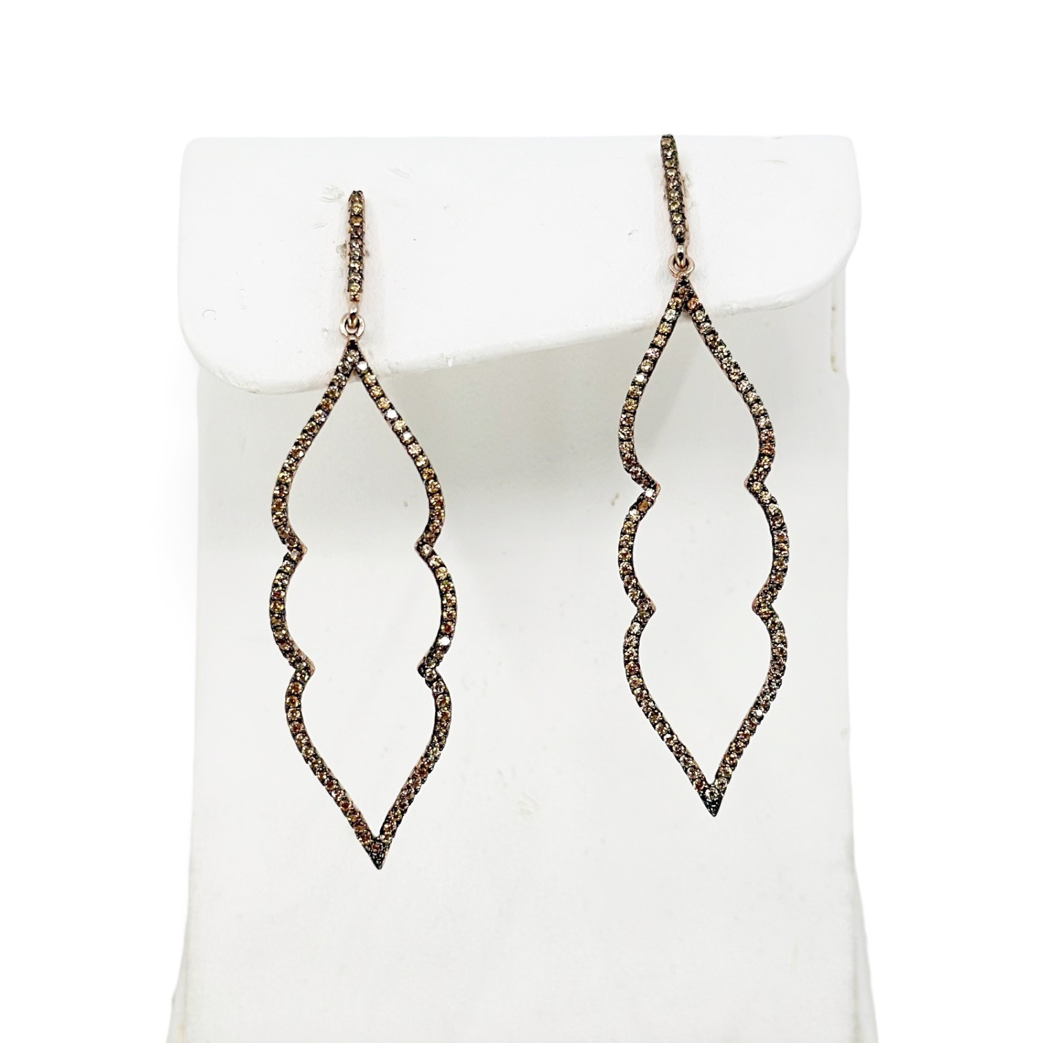 Rose Gold vermeil sterling silver cubic zirconia drop earrings