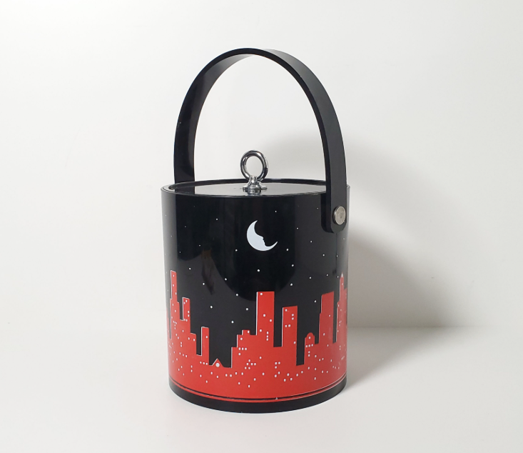 Vintage 1986 Enesco Curtis-Swann Pop Art Cityscape Ice Bucket - photo 2