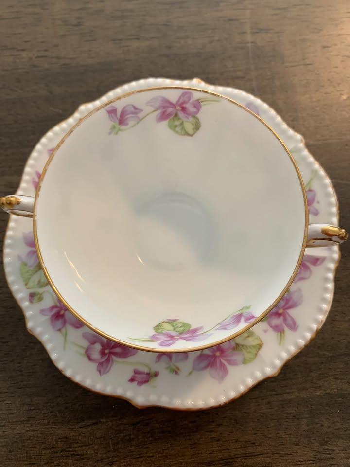 Elite Limoges France Two-Handled Cup and Saucer - photo 3