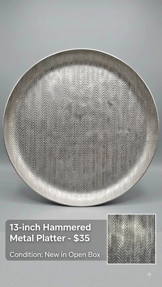 Round Metal Serving/Bar Tray/ Ottoman Tray/ Sofa Tray /