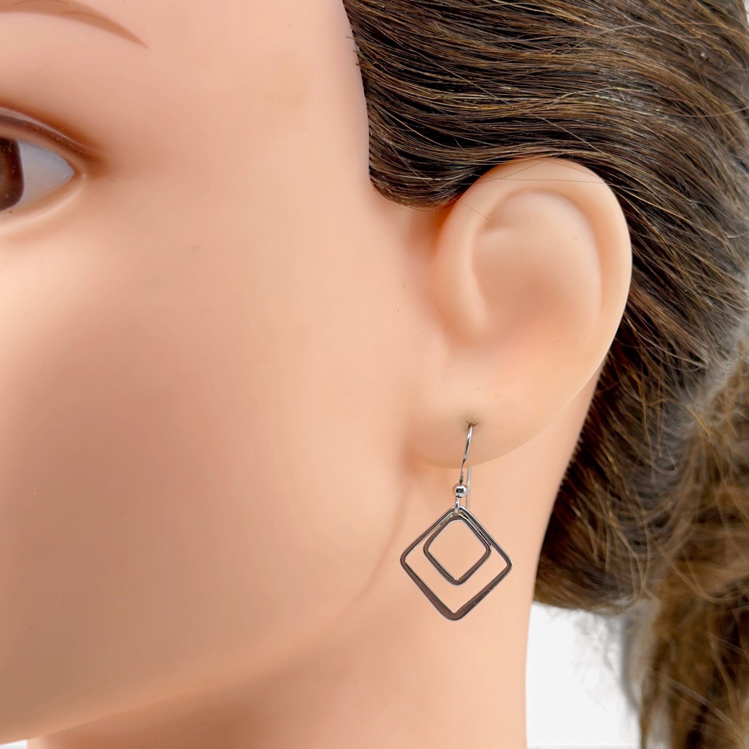 sterling silver geometric drop earrings - GM1088 - photo 3