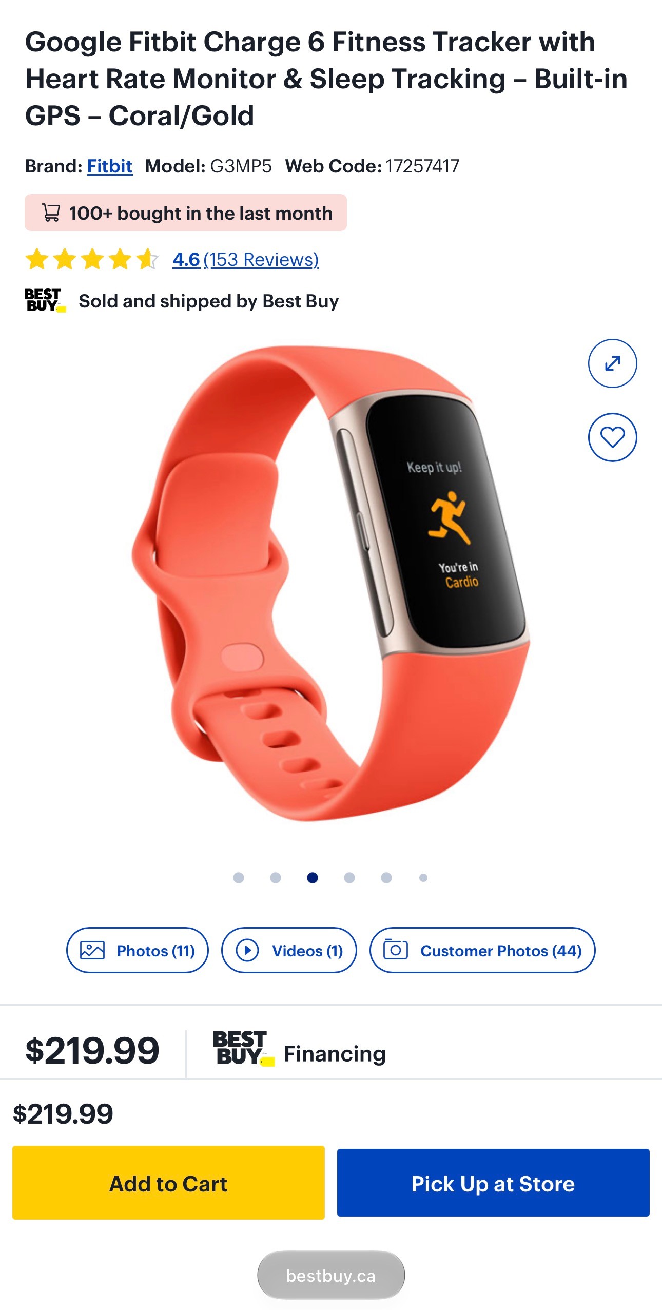 Google Fitbit 6 Fitness Tracker Heart & Sleep Track Built-in GPS - photo 2
