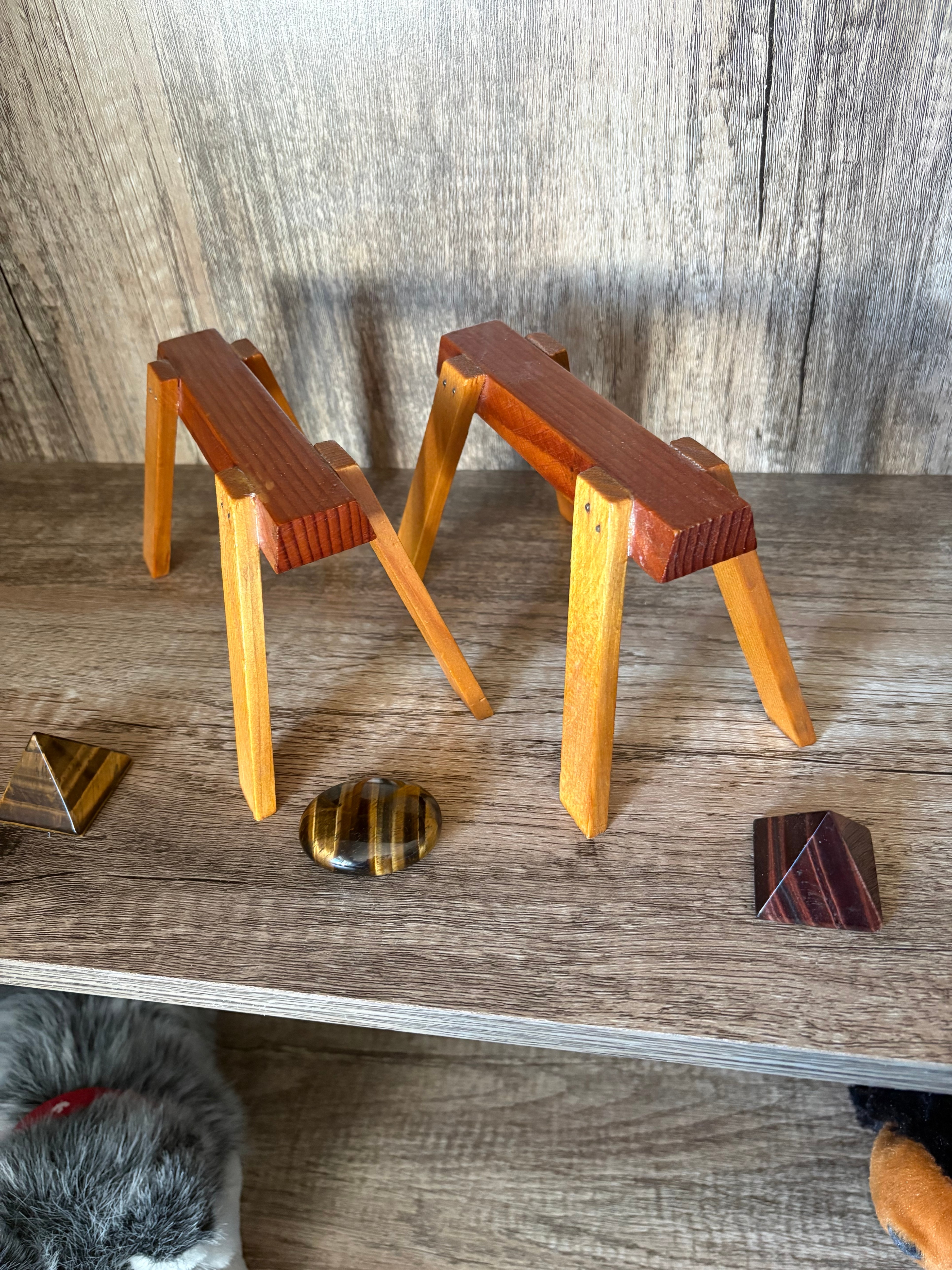 Set of two miniature Wooden Clear Fir Sawhorses - photo 2